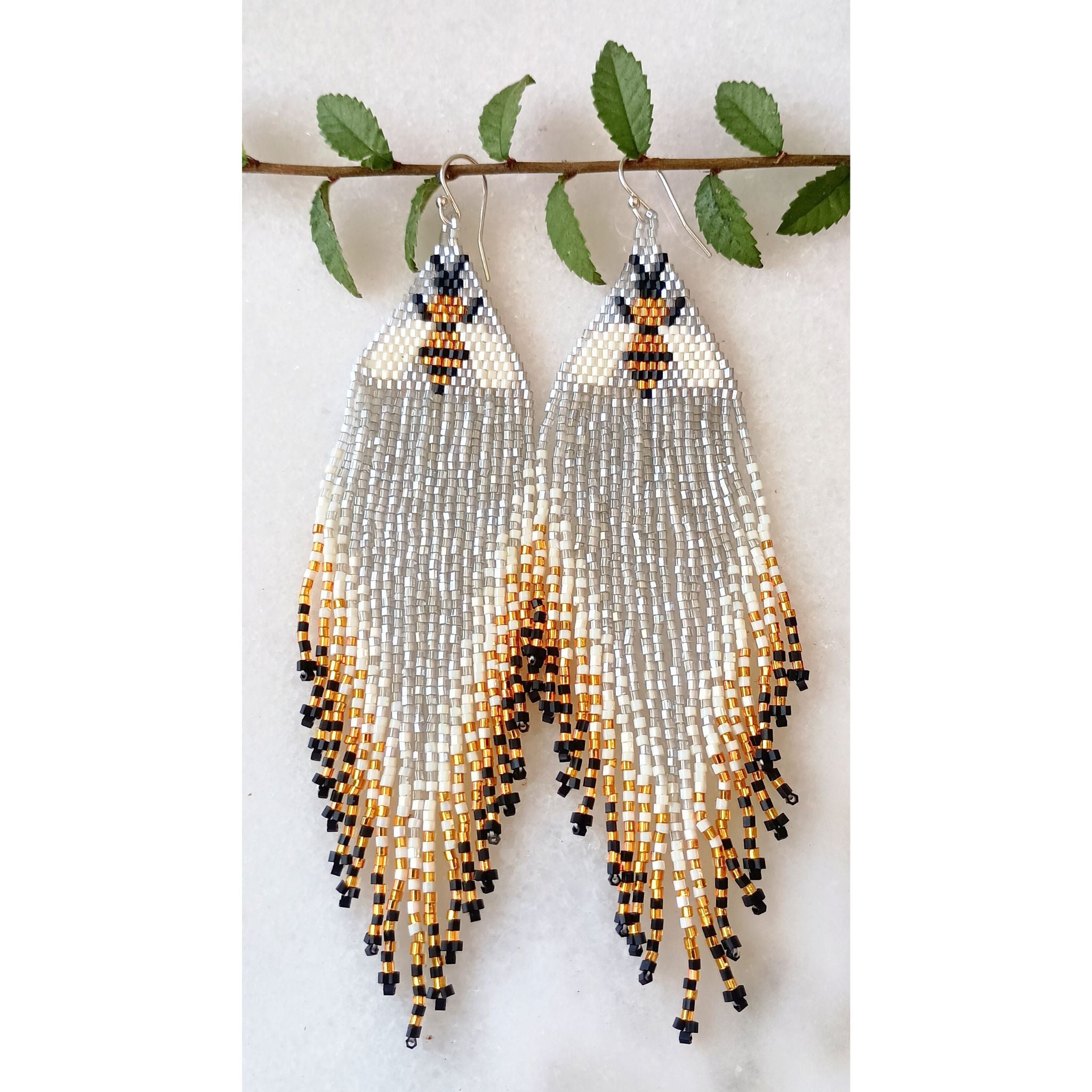 Queen Bee Beaded Earrings – Xieteri - Huichol Beadwork